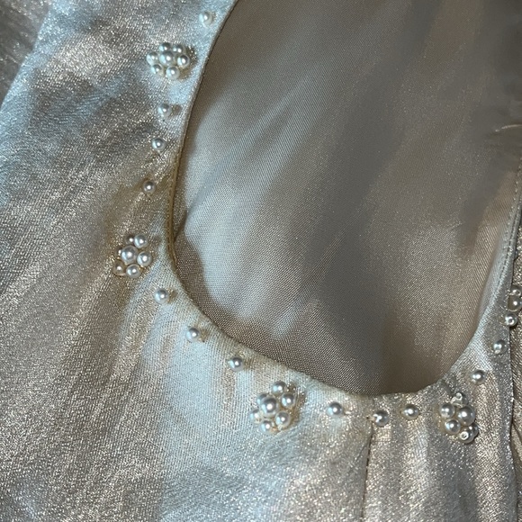 Adrianna Papell Ivory Sleeves Tiered Ruffles Mini Dress with Embellishme… - Picture 13 of 14